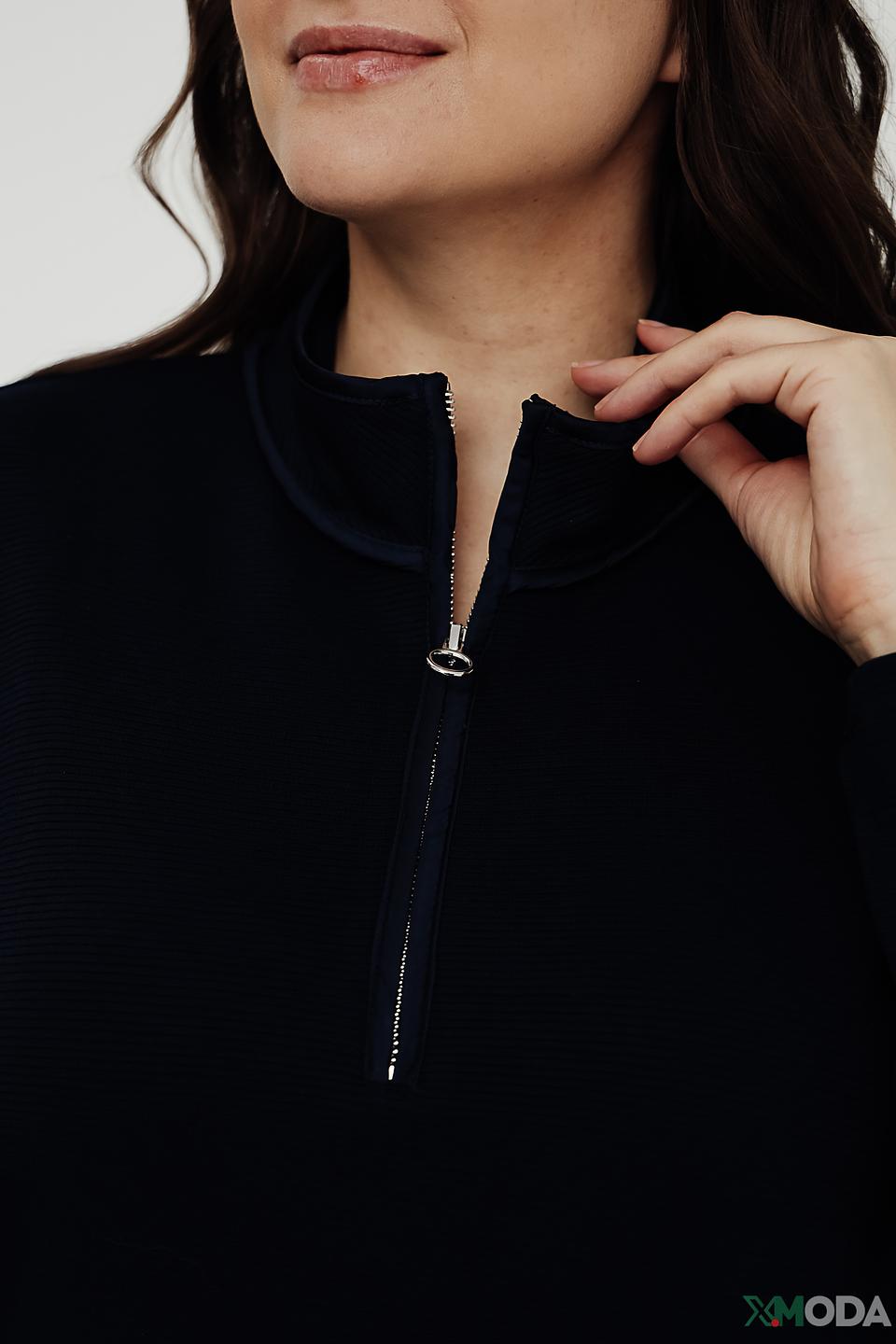 Пуловер Via Appia с молнией тёмно-синий