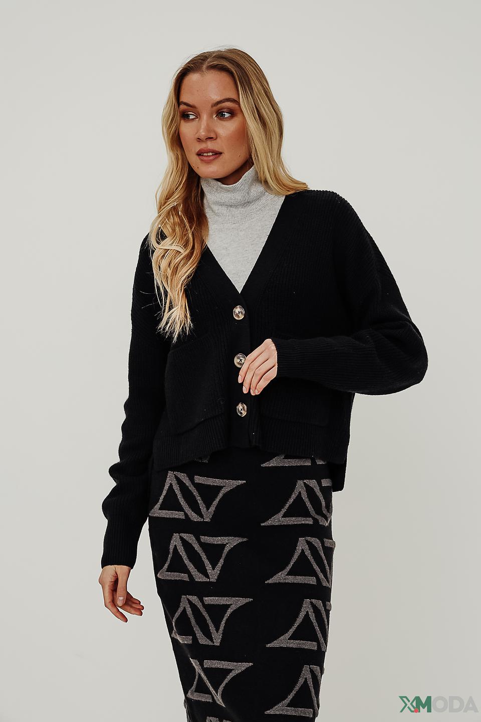Кардиган Taifun чёрный с пуговицами