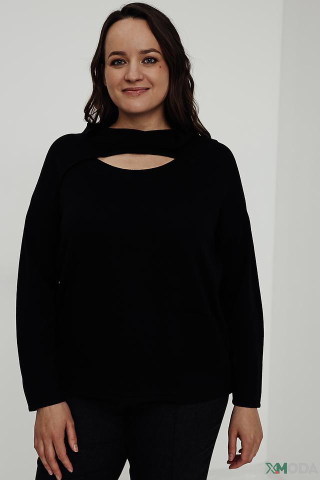 Пуловер Doris Streich с вырезом чёрный