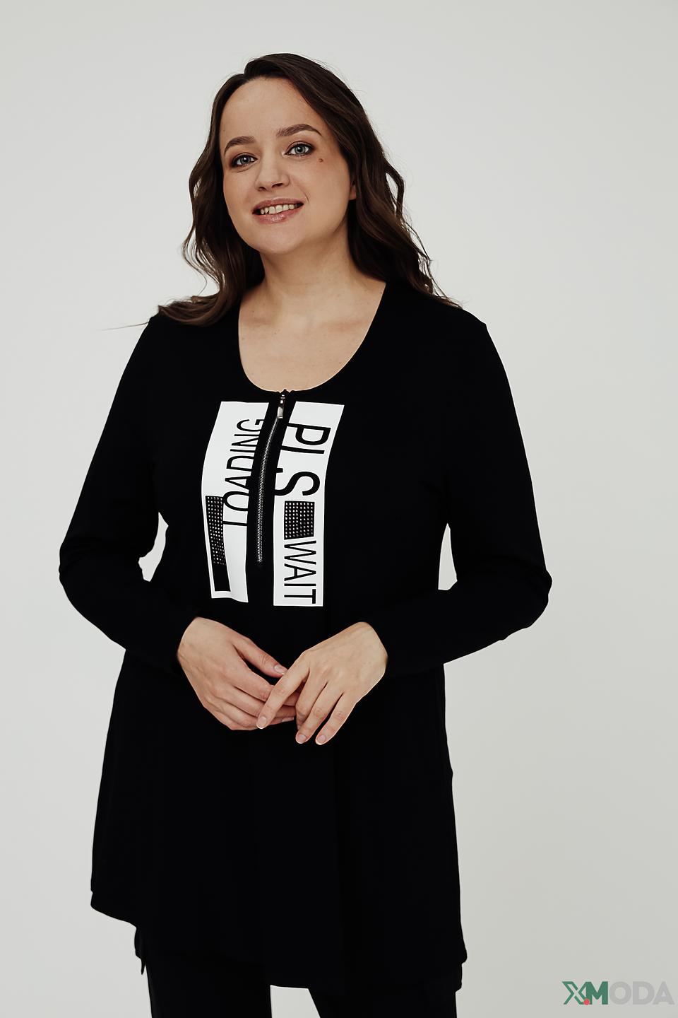 Блуза Doris Streich с принтом чёрная