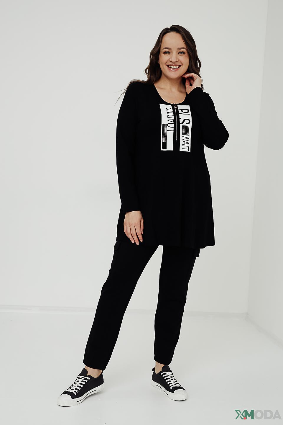 Блуза Doris Streich с принтом чёрная