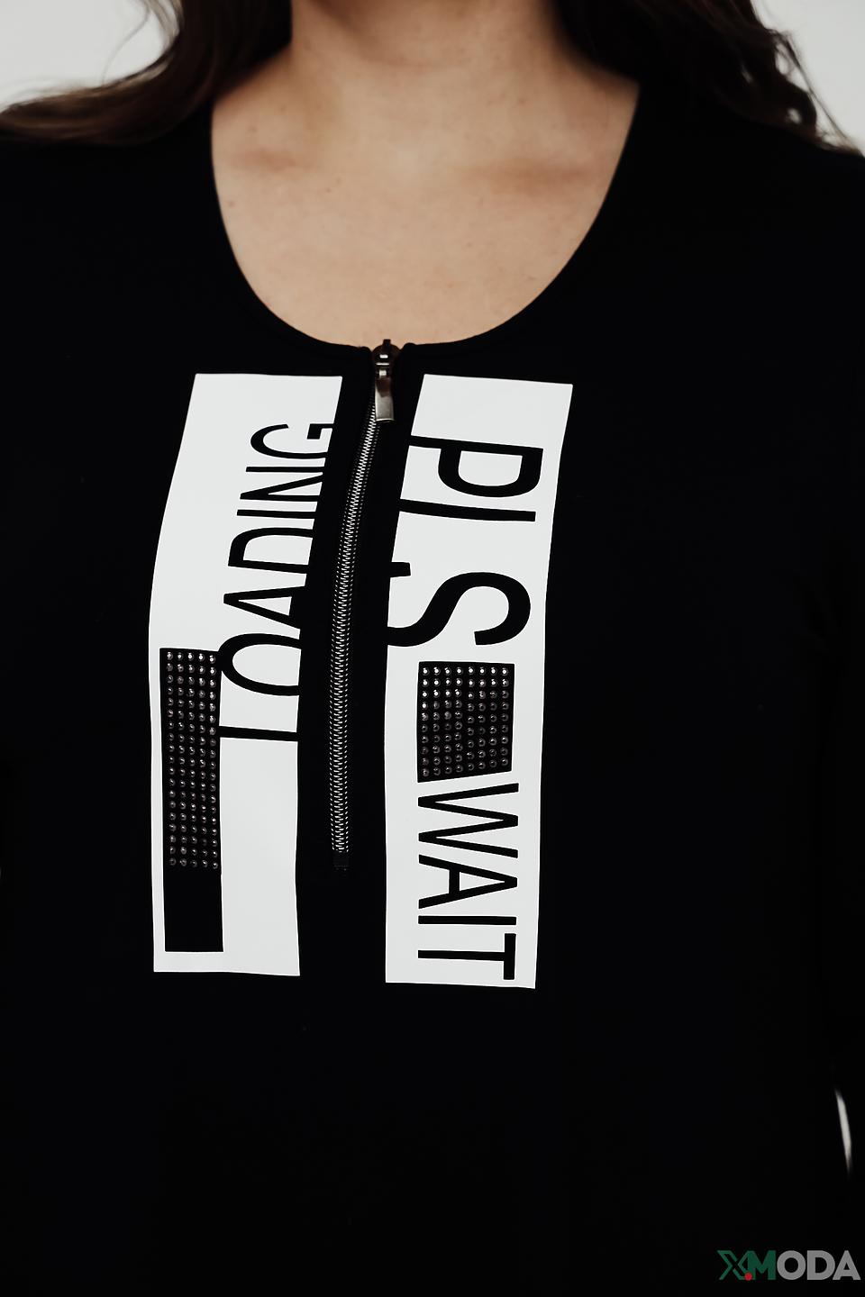 Блуза Doris Streich с принтом чёрная