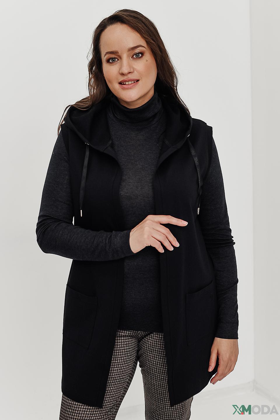 Жилет Rabe collection чёрный с капюшоном