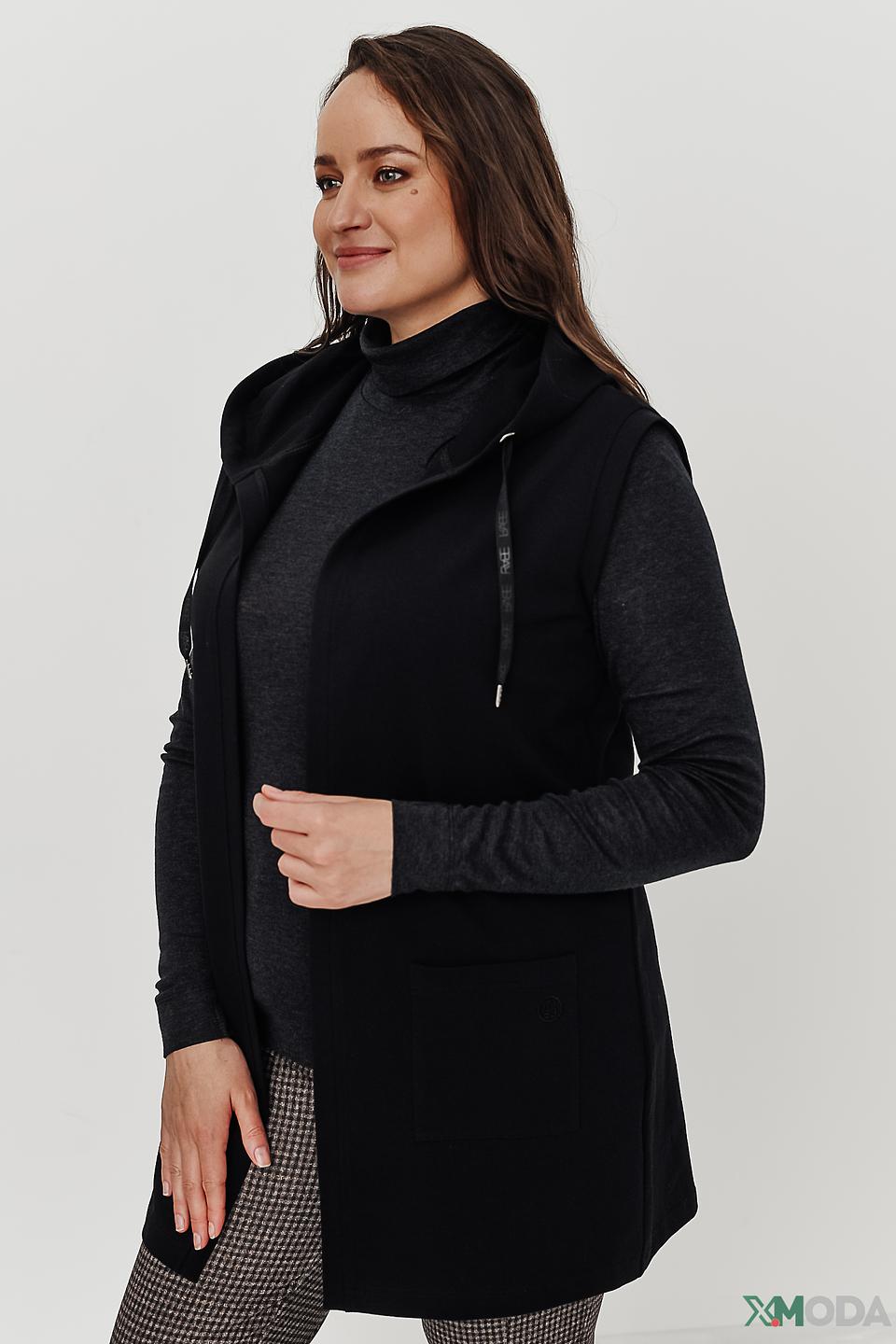 Жилет Rabe collection чёрный с капюшоном