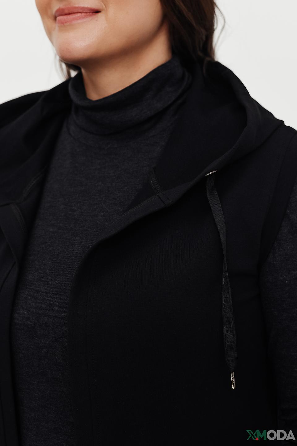 Жилет Rabe collection чёрный с капюшоном