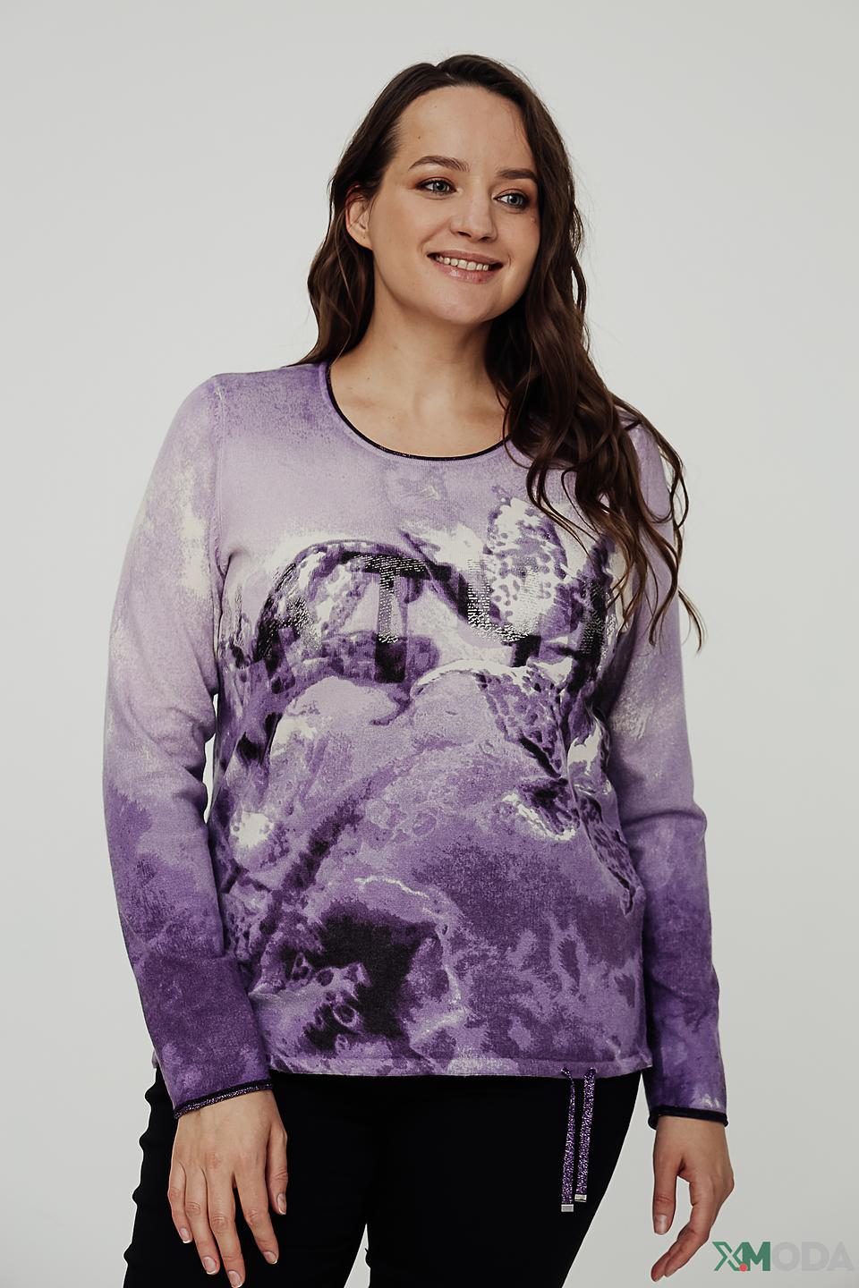 Пуловер Rabe collection с принтом лиловый