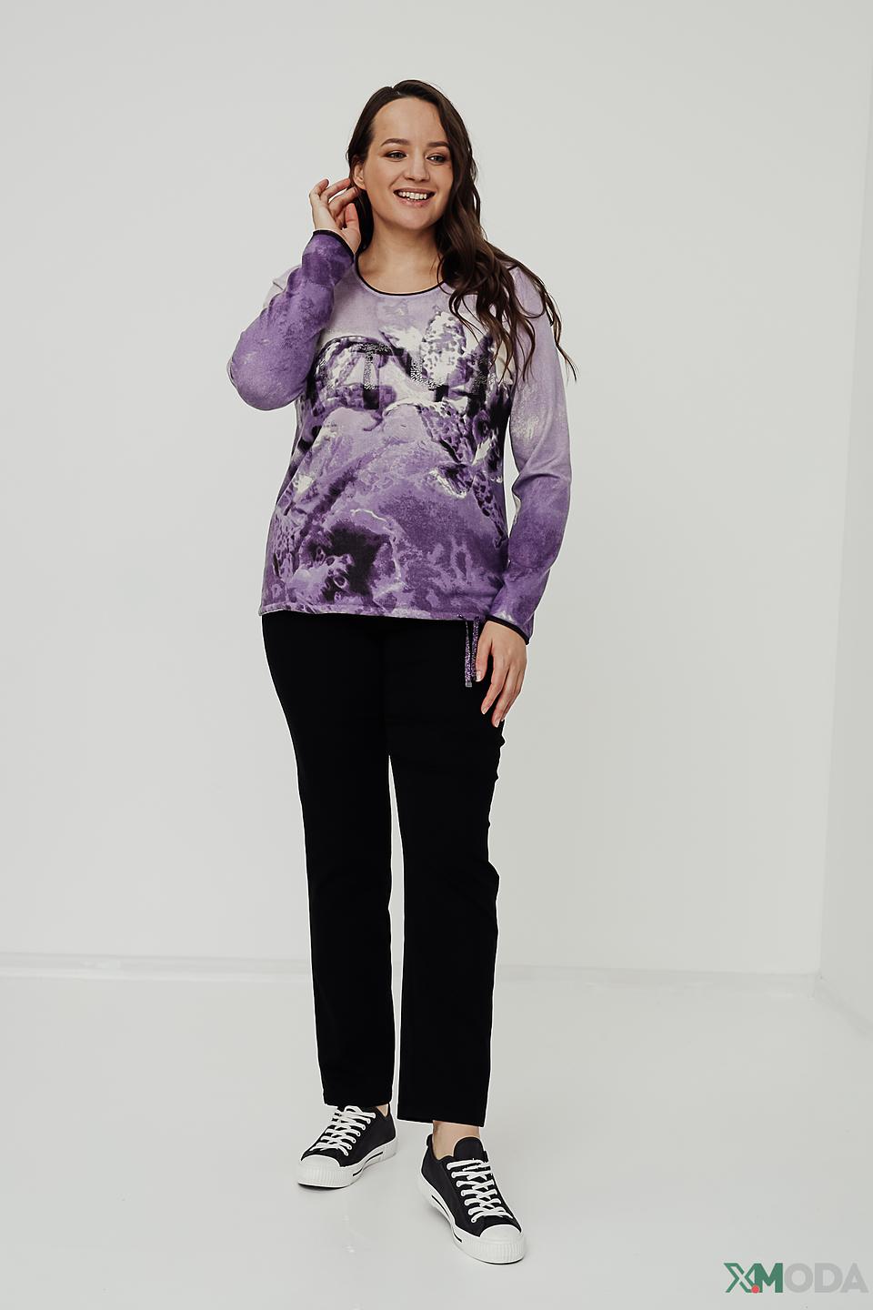 Пуловер Rabe collection с принтом лиловый