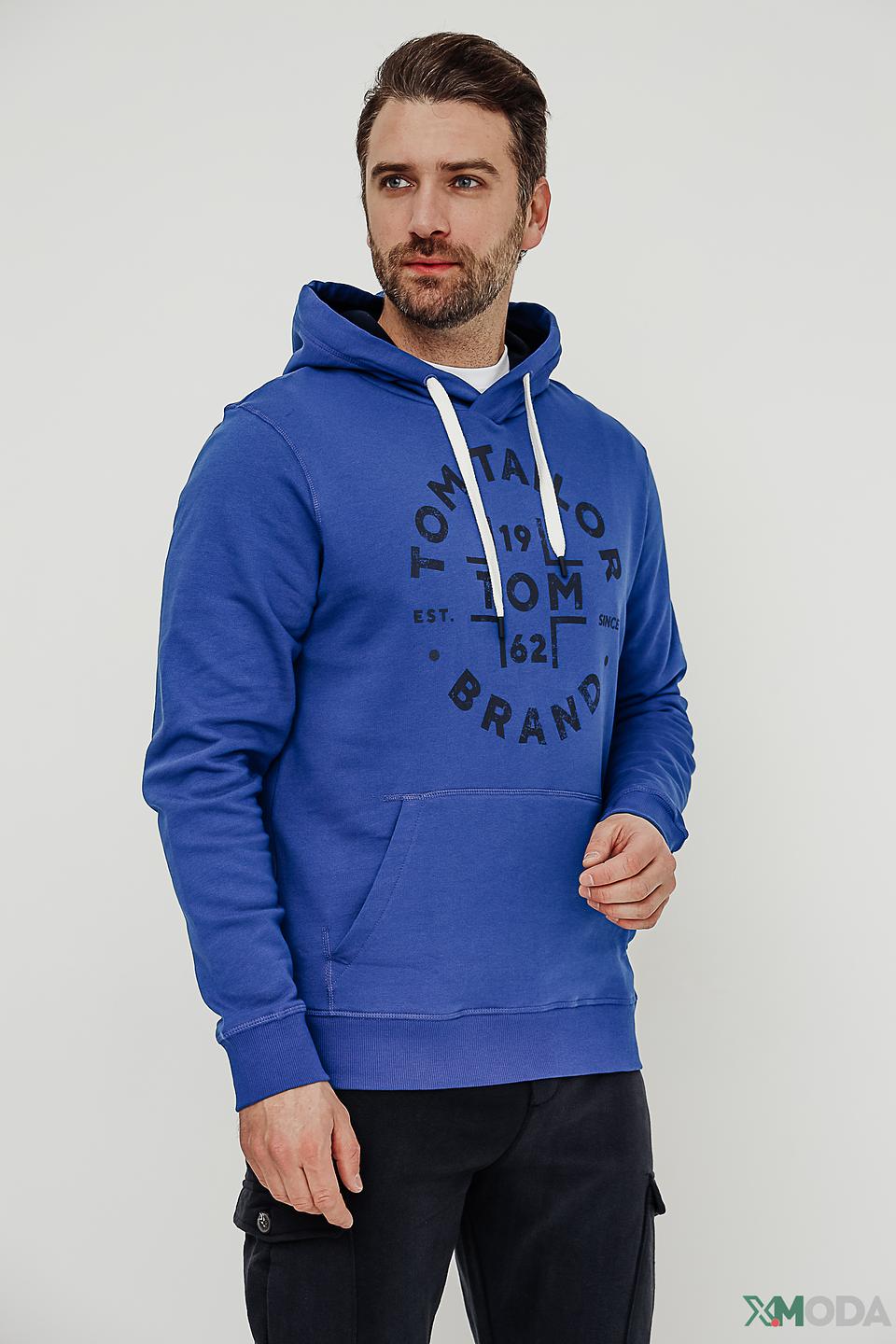 Толстовка Tom Tailor синяя с логотипом