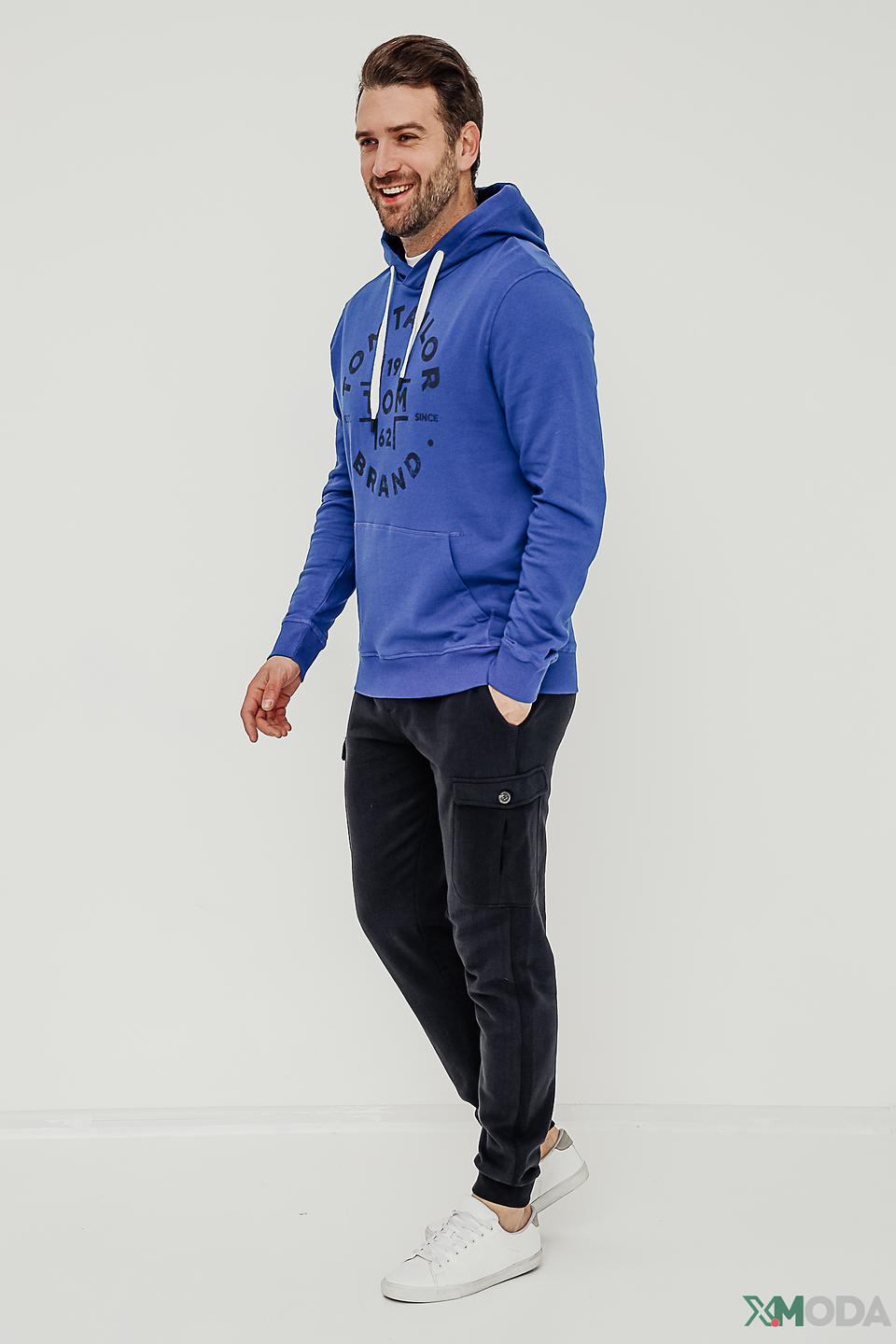 Толстовка Tom Tailor синяя с логотипом