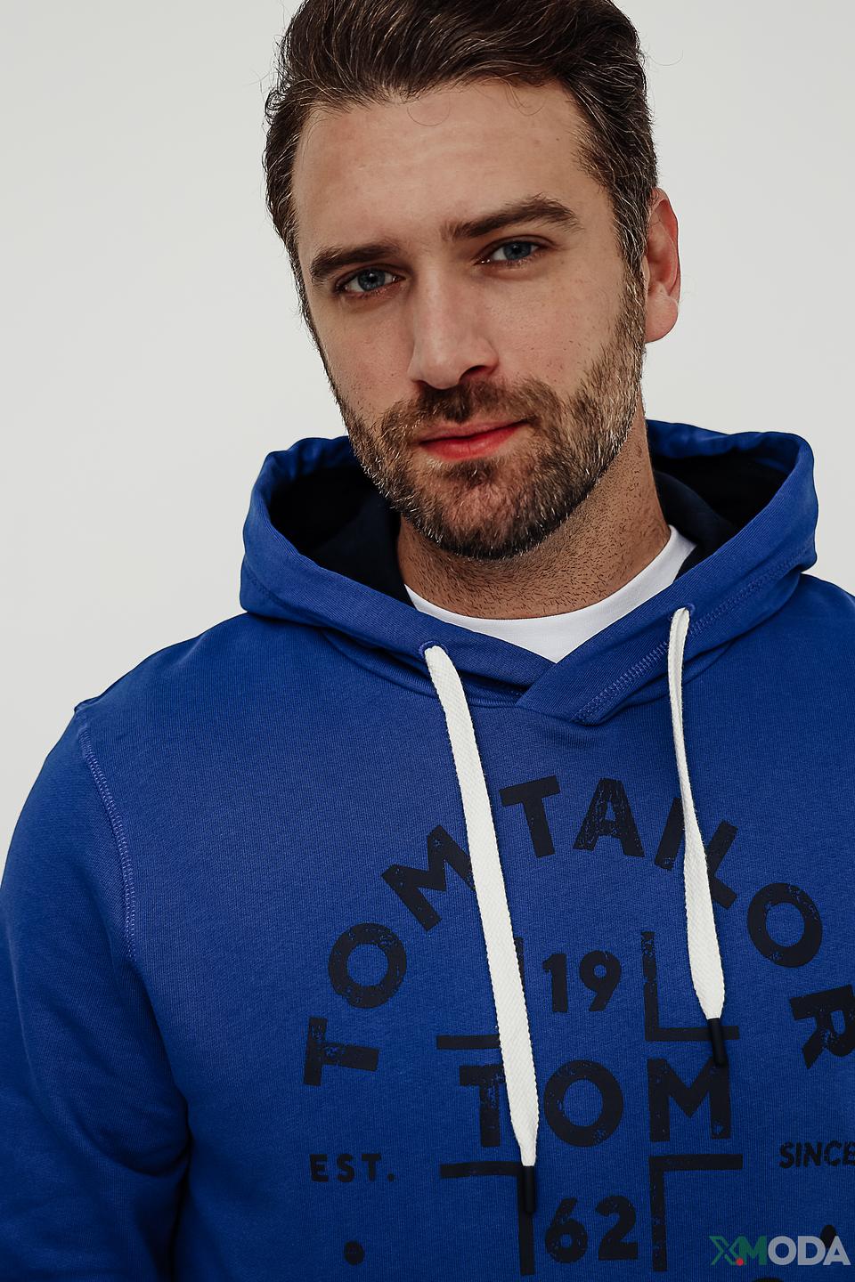 Толстовка Tom Tailor синяя с логотипом