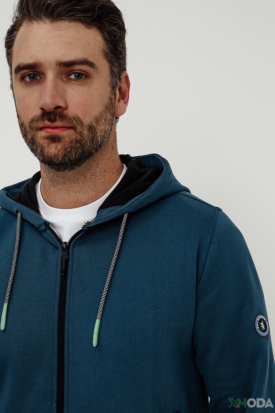 Кардиган Sea Barrier с капюшоном бирюзовый