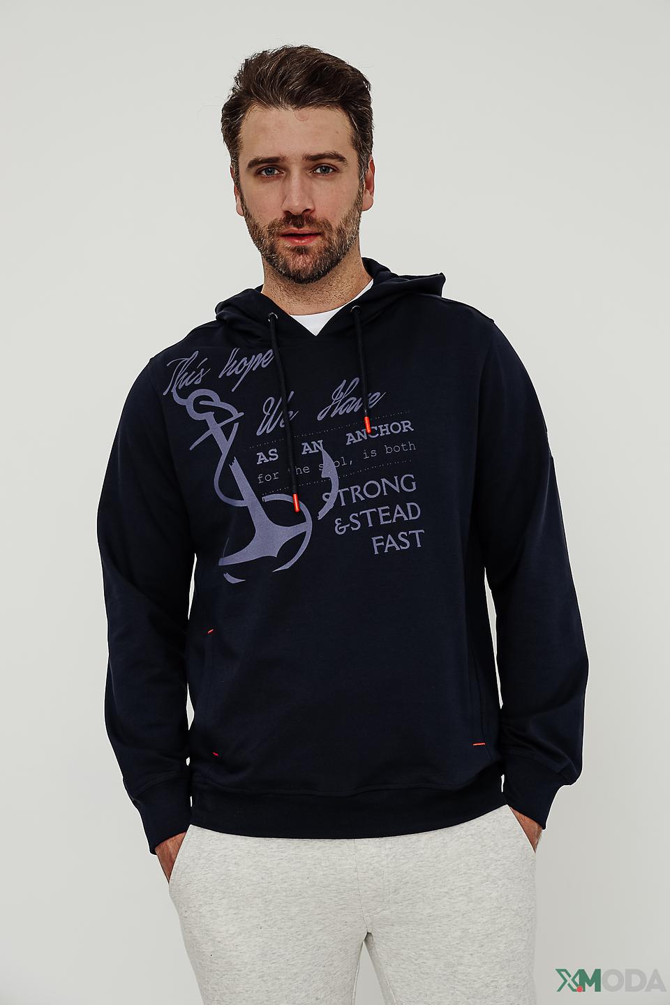 Толстовка Claudio Campione с якорем, синяя