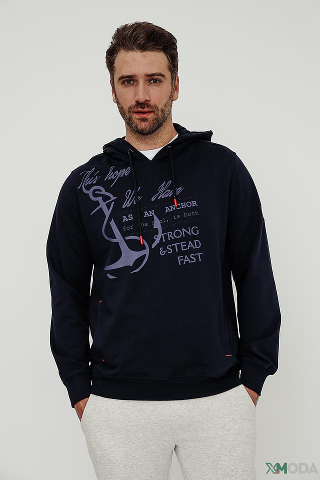 Толстовка Claudio Campione с якорем, синяя