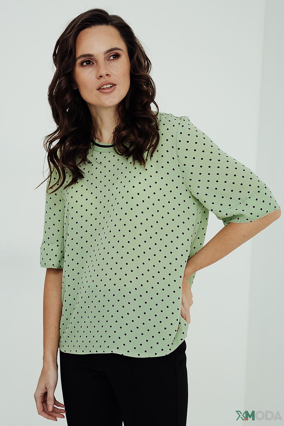 Блуза Marc Cain в горошек мятный