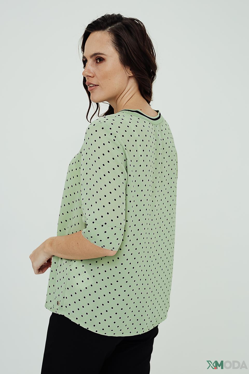 Блуза Marc Cain в горошек мятный