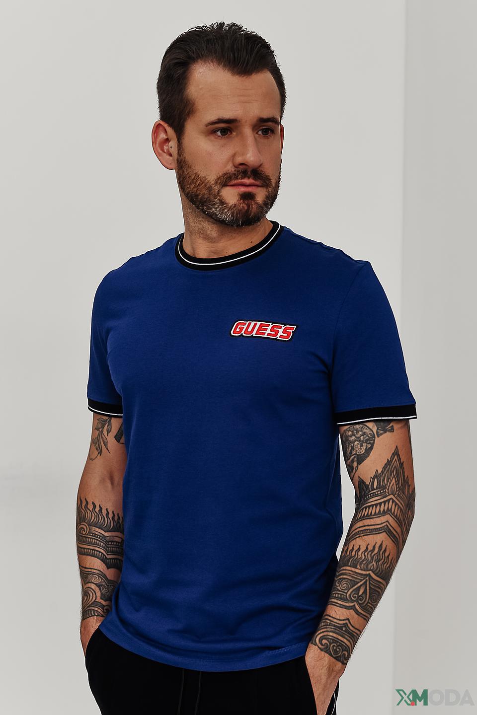 Футболка Guess логотип синяя