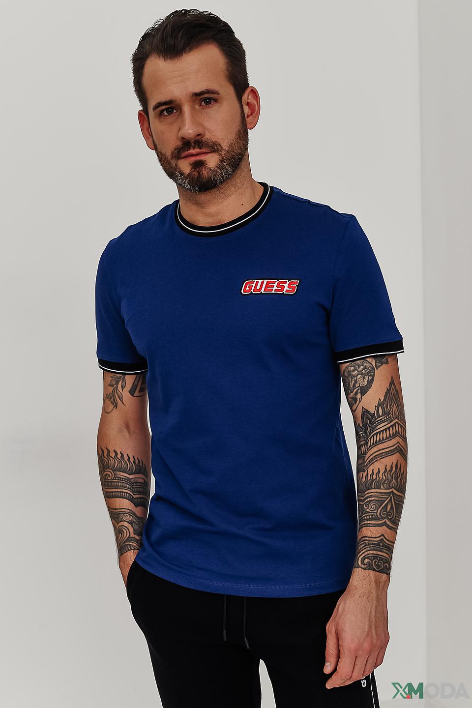 Футболка Guess логотип синяя