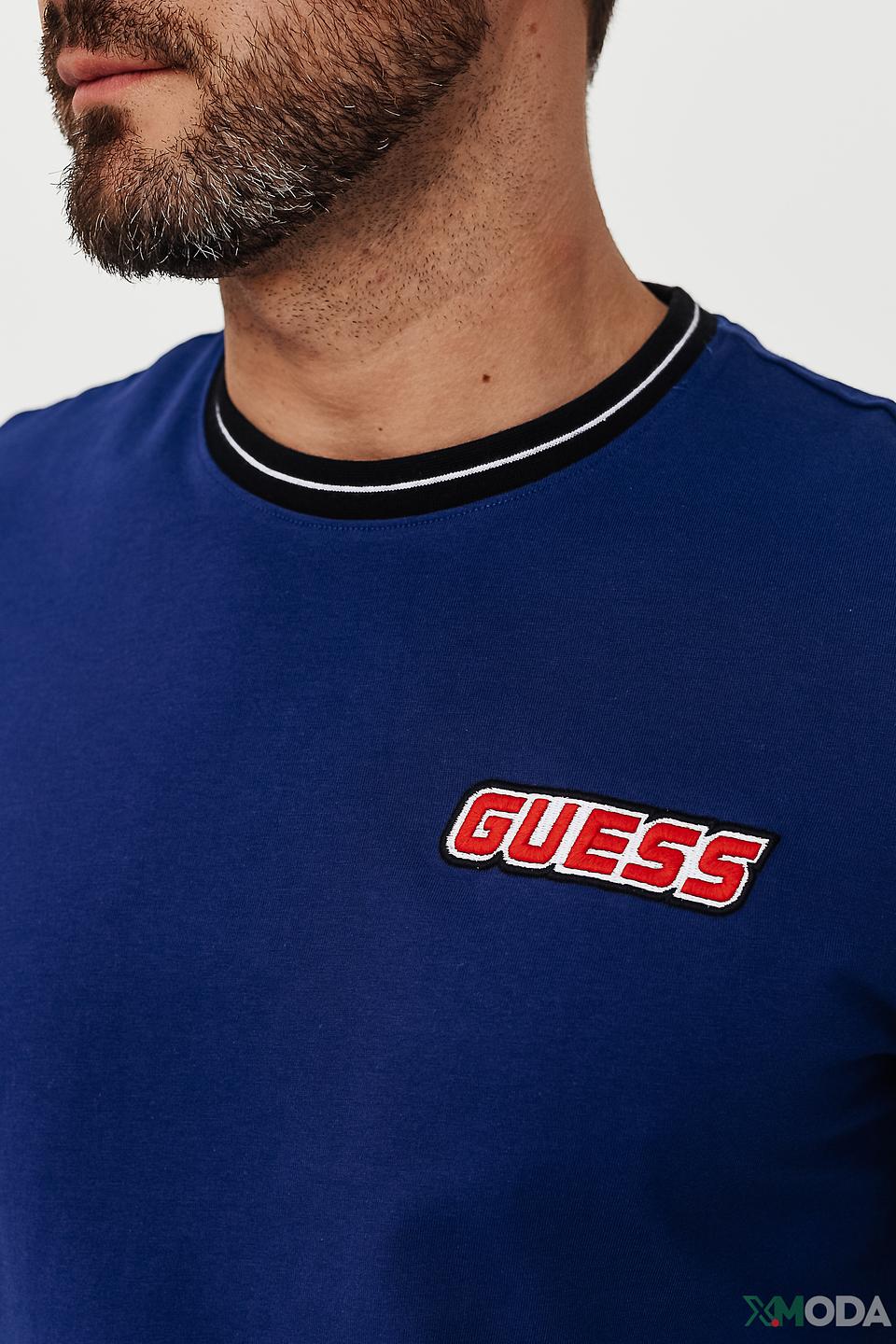 Футболка Guess логотип синяя