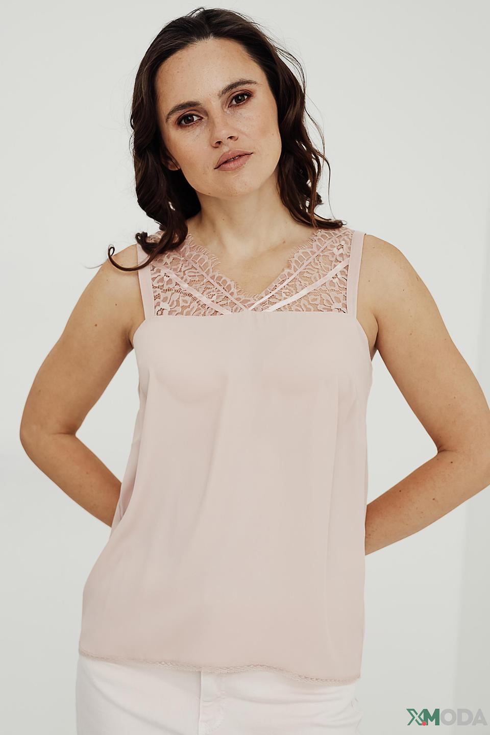 Топ Pezzo с кружевом пудровый