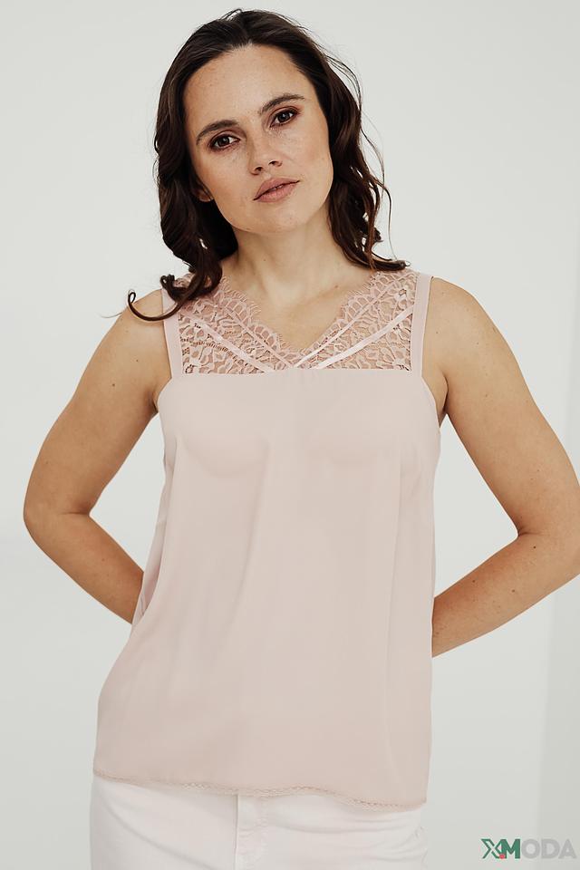 Топ Pezzo с кружевом пудровый