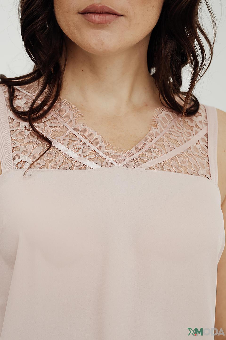 Топ Pezzo с кружевом пудровый