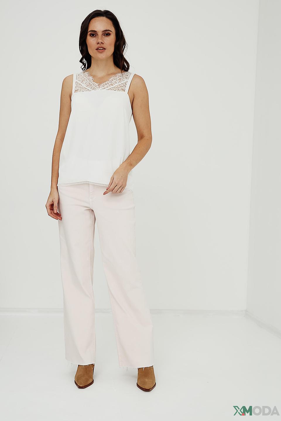 Топ Pezzo с кружевом белый