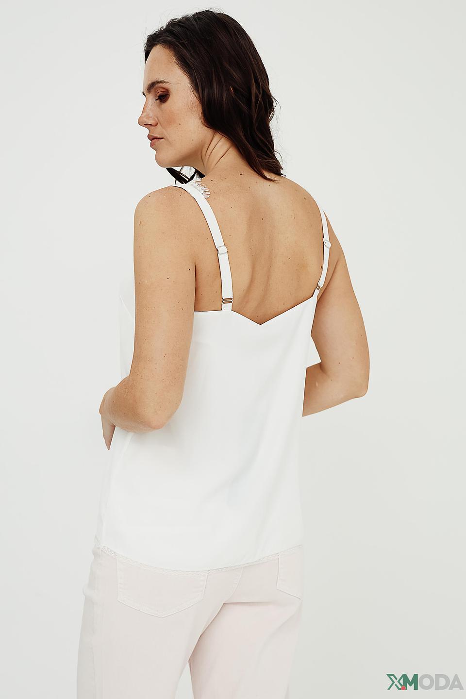 Топ Pezzo с кружевом белый