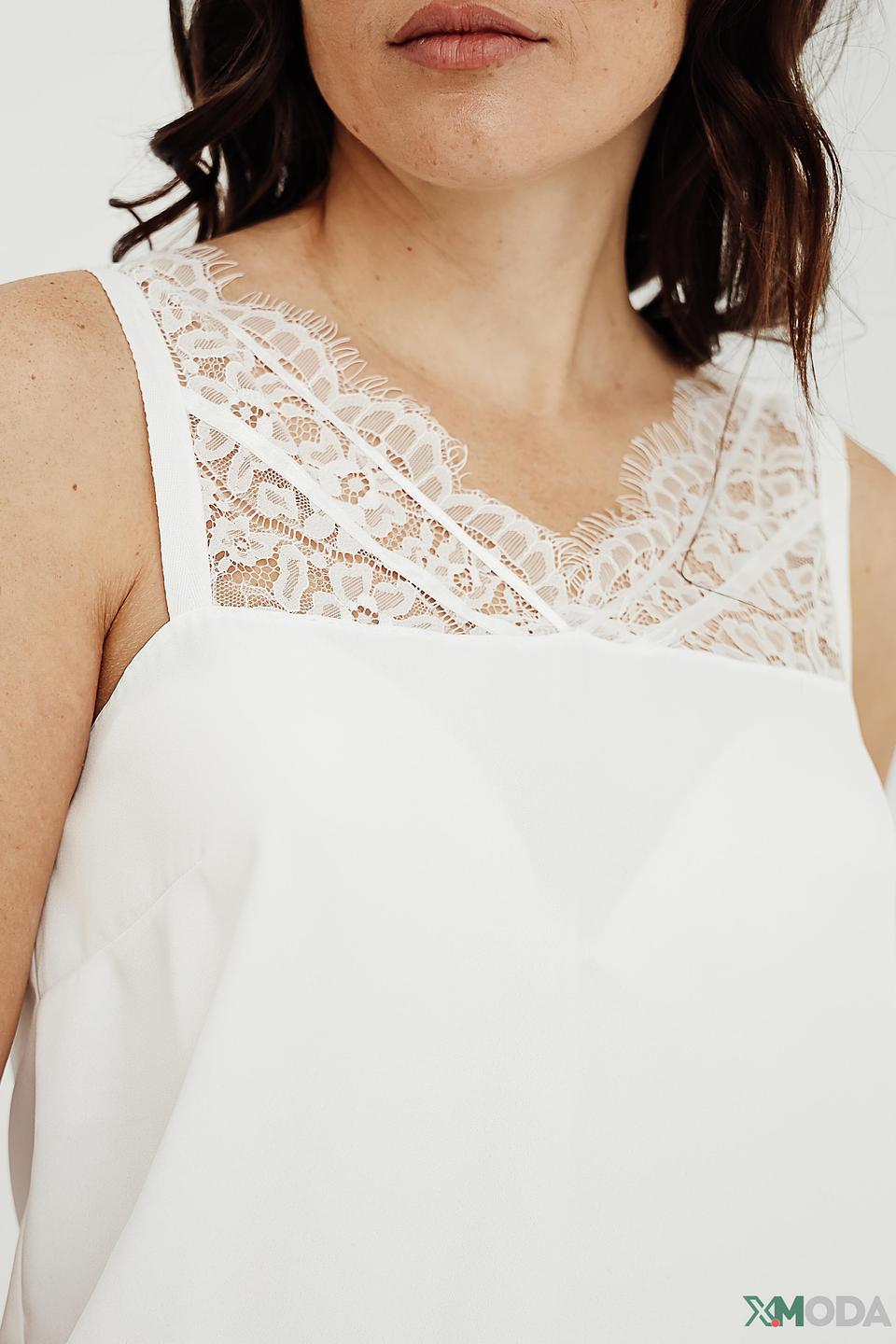 Топ Pezzo с кружевом белый