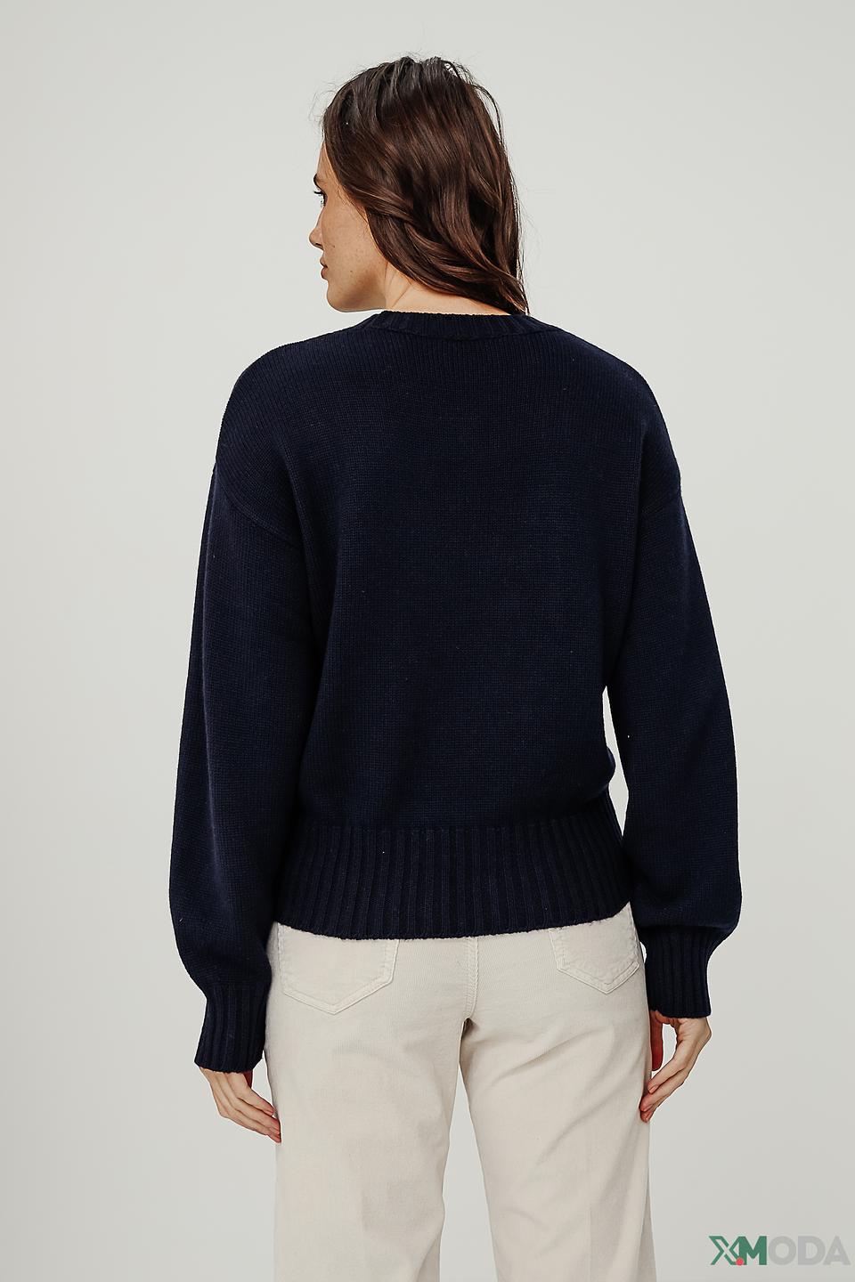 Пуловер Maerz с буквой M тёмно-синий