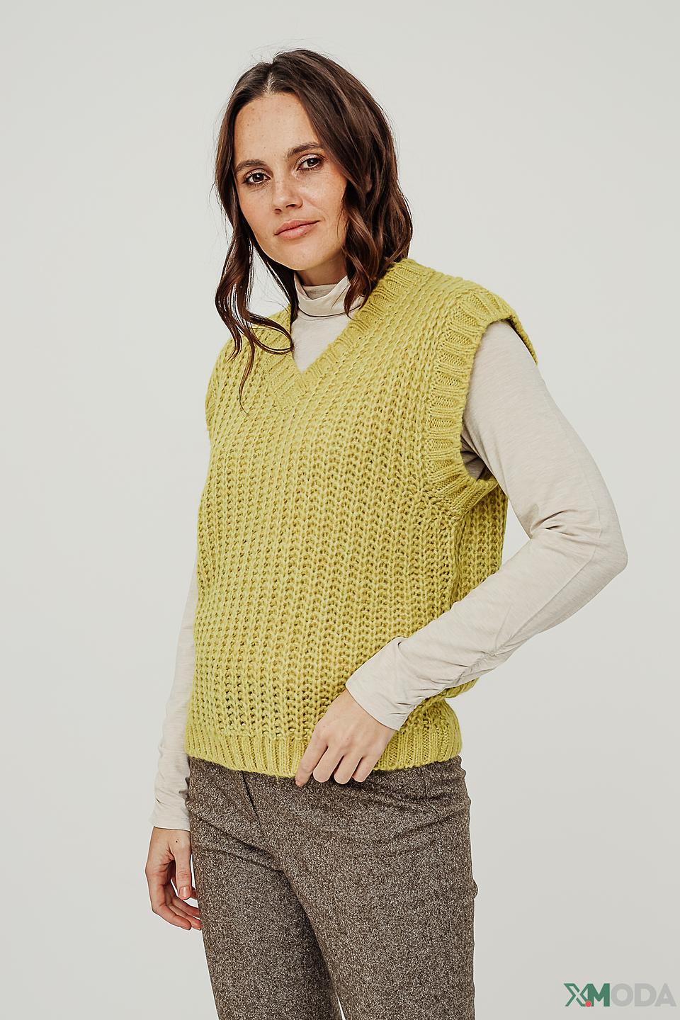 Жилет You Just White вязаный лайм