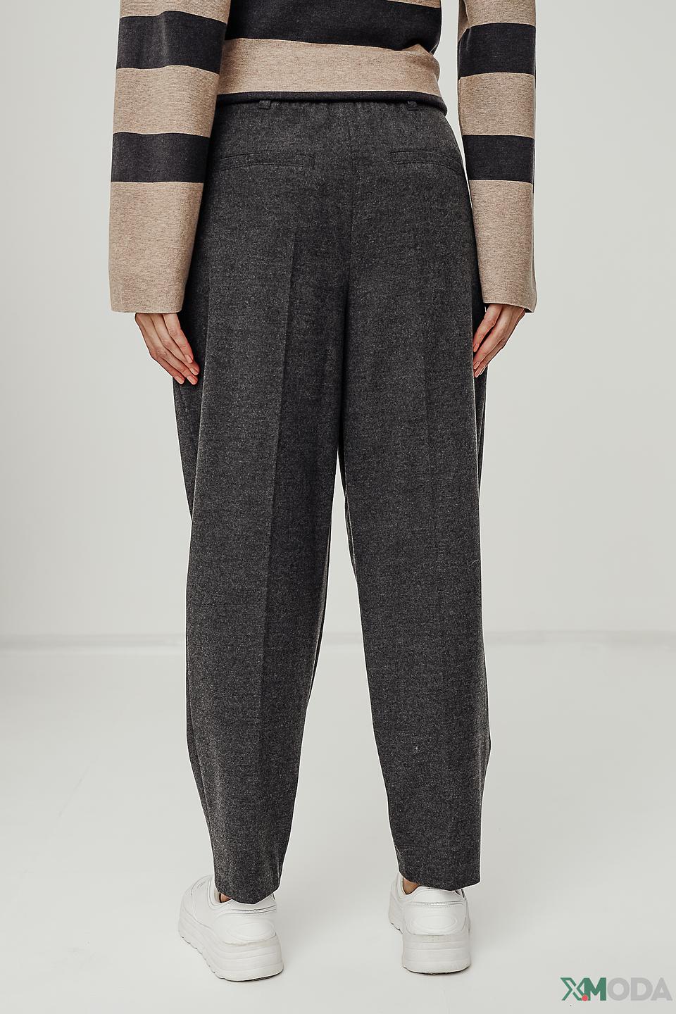 Брюки Oui серые с защипами