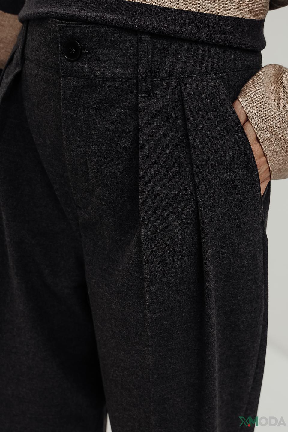 Брюки Oui серые с защипами