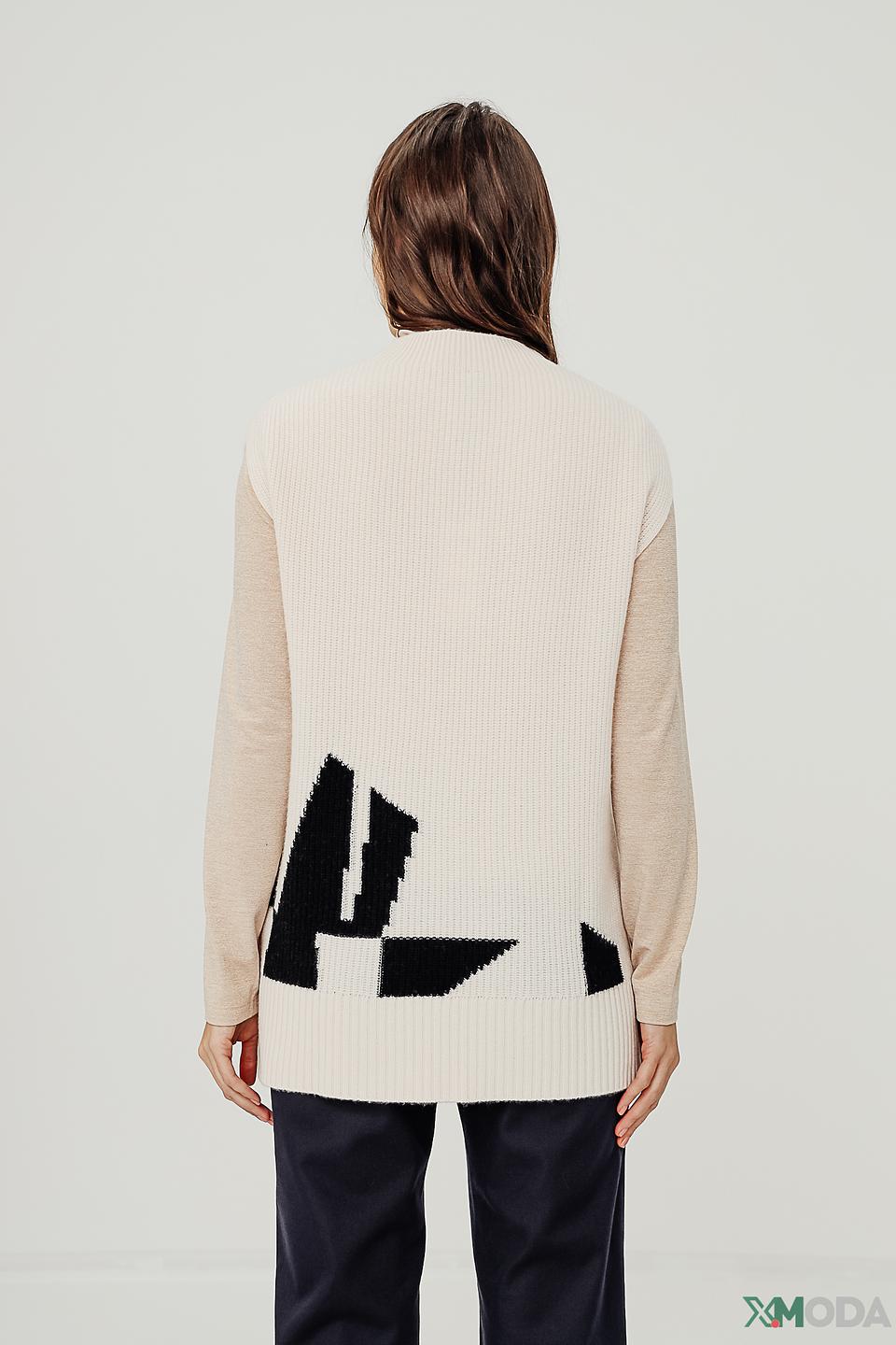 Жилет Marc Cain с графичным рисунком бежевый