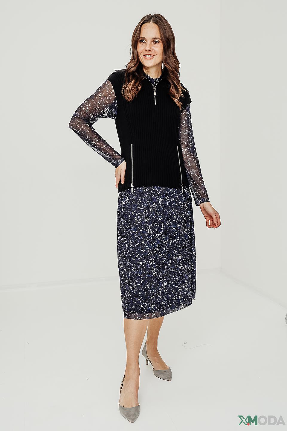 Жилет Monari чёрный с молниями