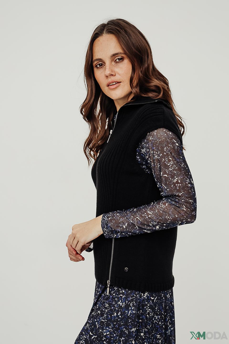 Жилет Monari чёрный с молниями