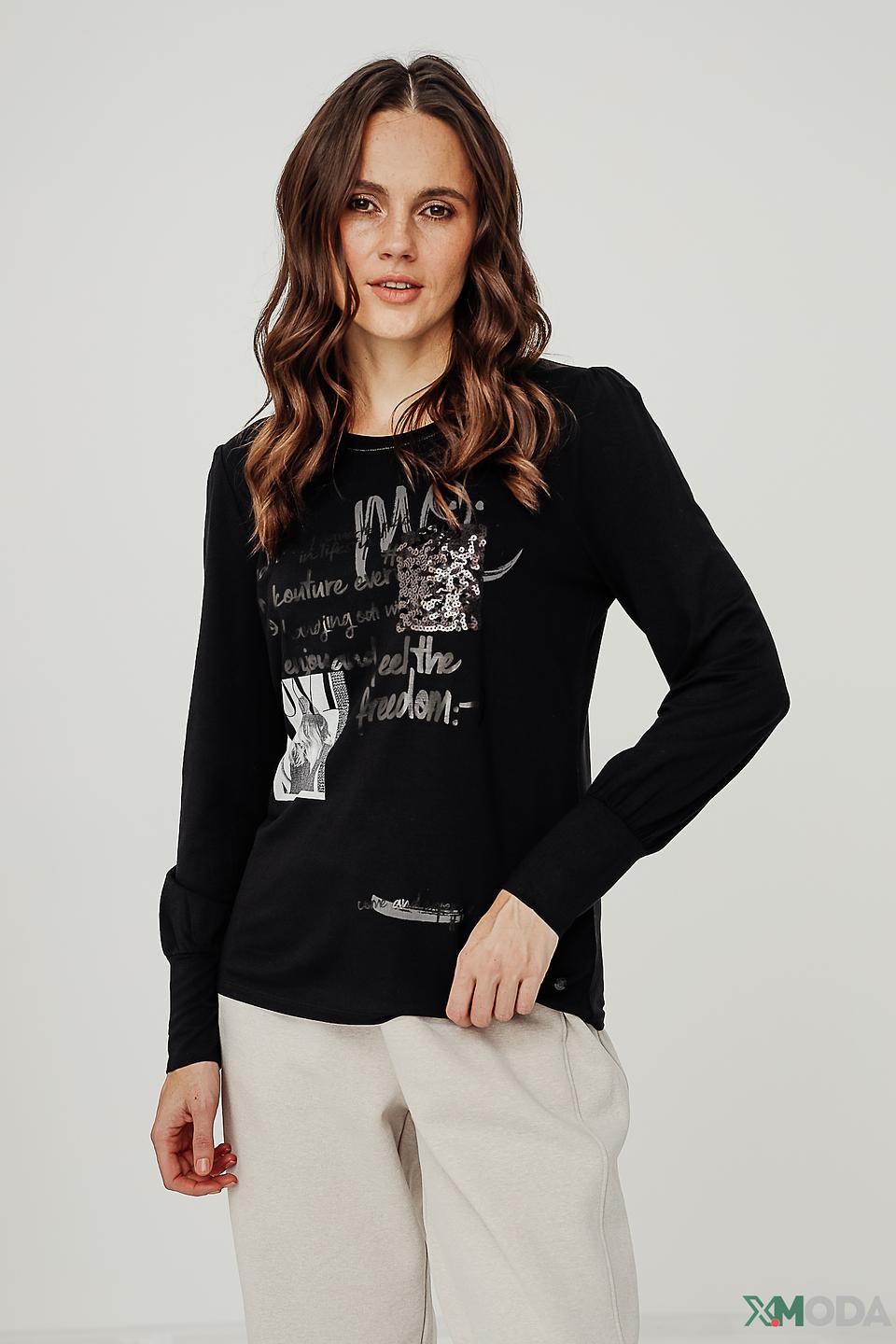 Блуза Monari с принтом чёрная