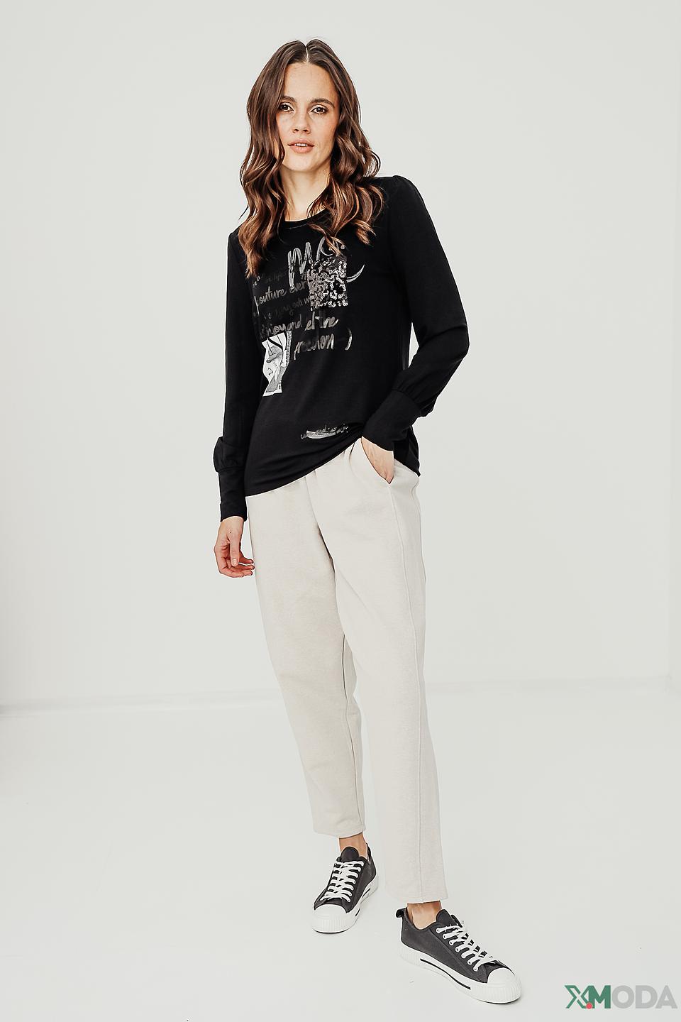 Блуза Monari с принтом чёрная