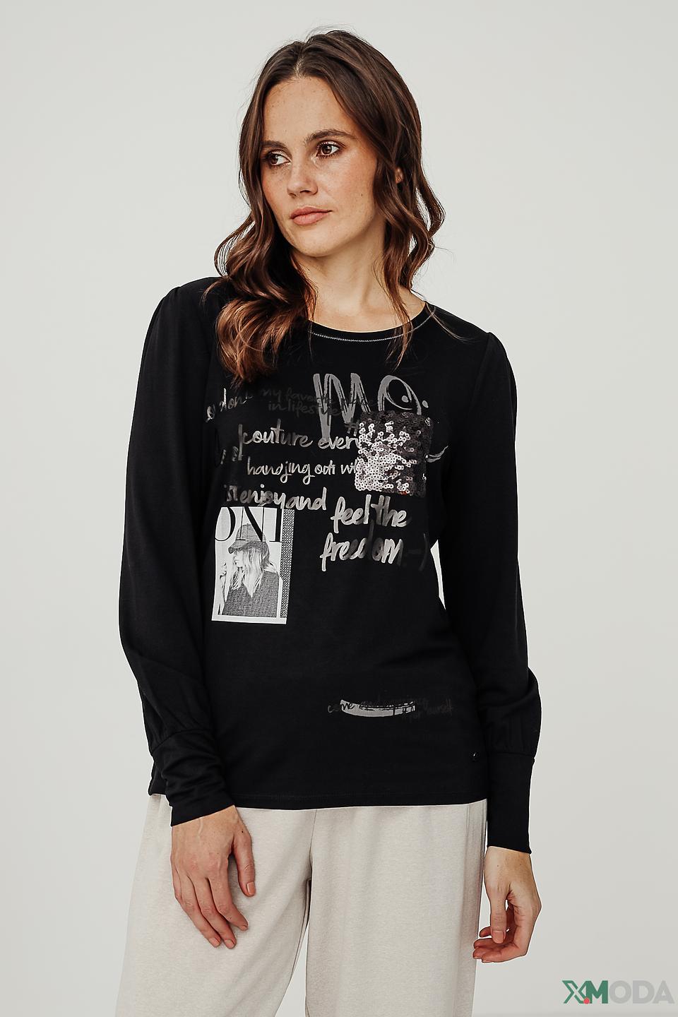 Блуза Monari с принтом чёрная