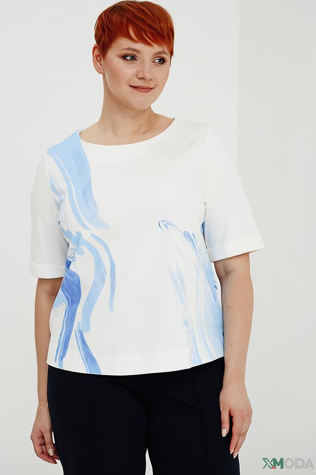 Футболка Taifun с принтом голубой