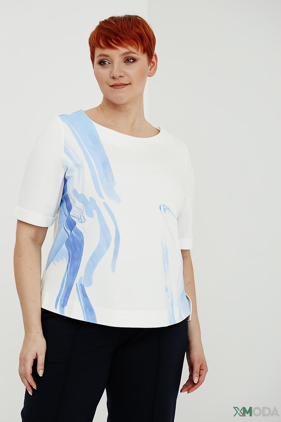 Футболка Taifun с принтом голубой