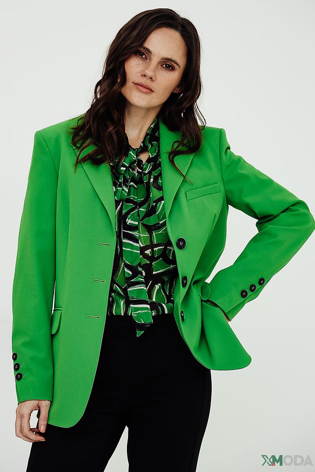 Жакет Luisa Cerano зелёный приталенный