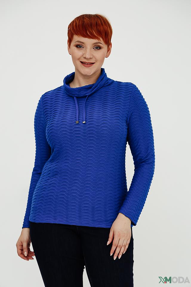 Пуловер Rabe collection синий с текстурой