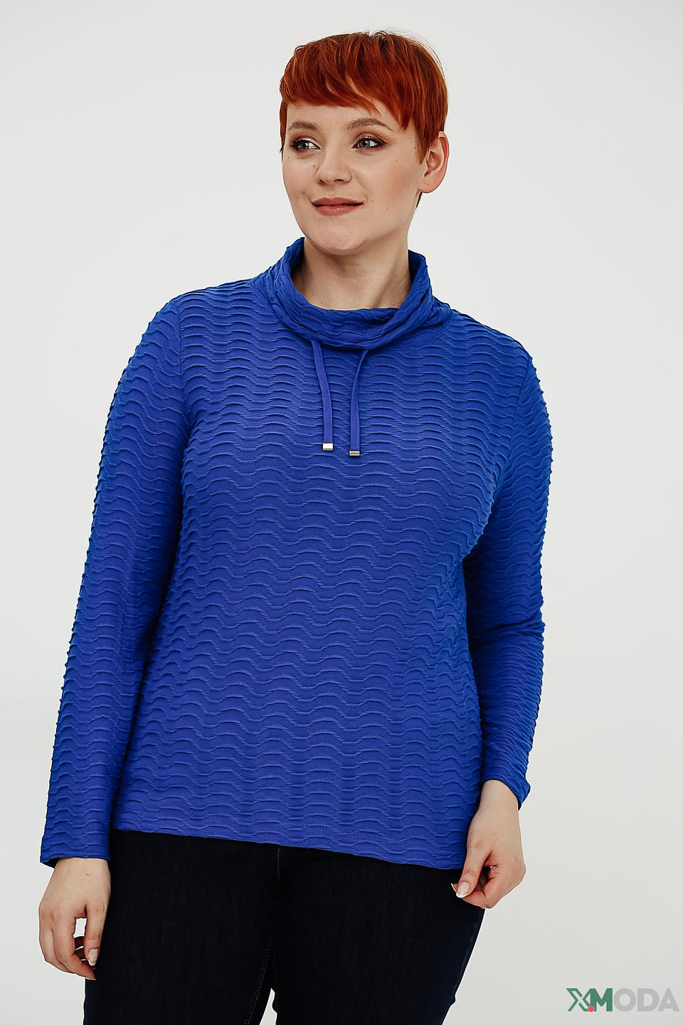 Пуловер Rabe collection синий с текстурой