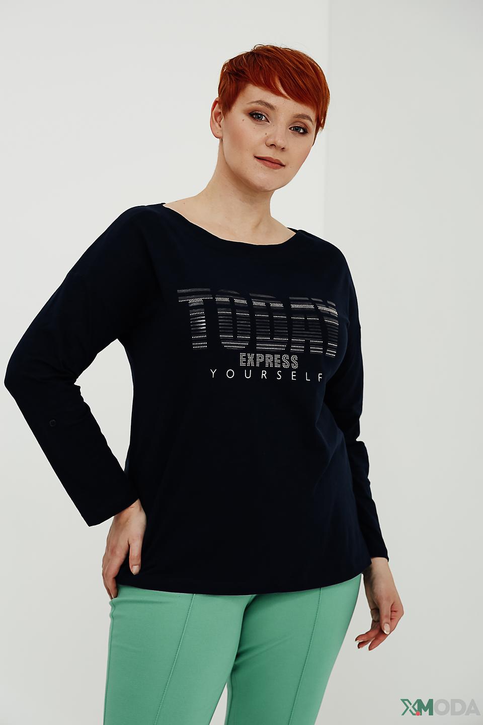 Лонгслив Via Appia с принтом чёрный