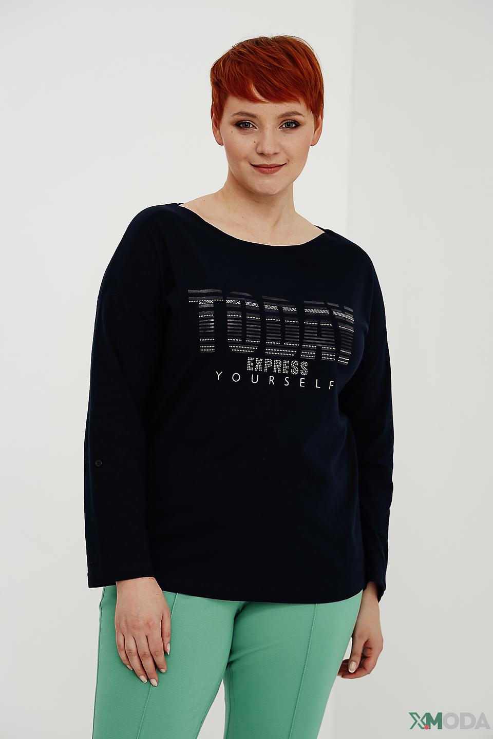 Лонгслив Via Appia с принтом чёрный