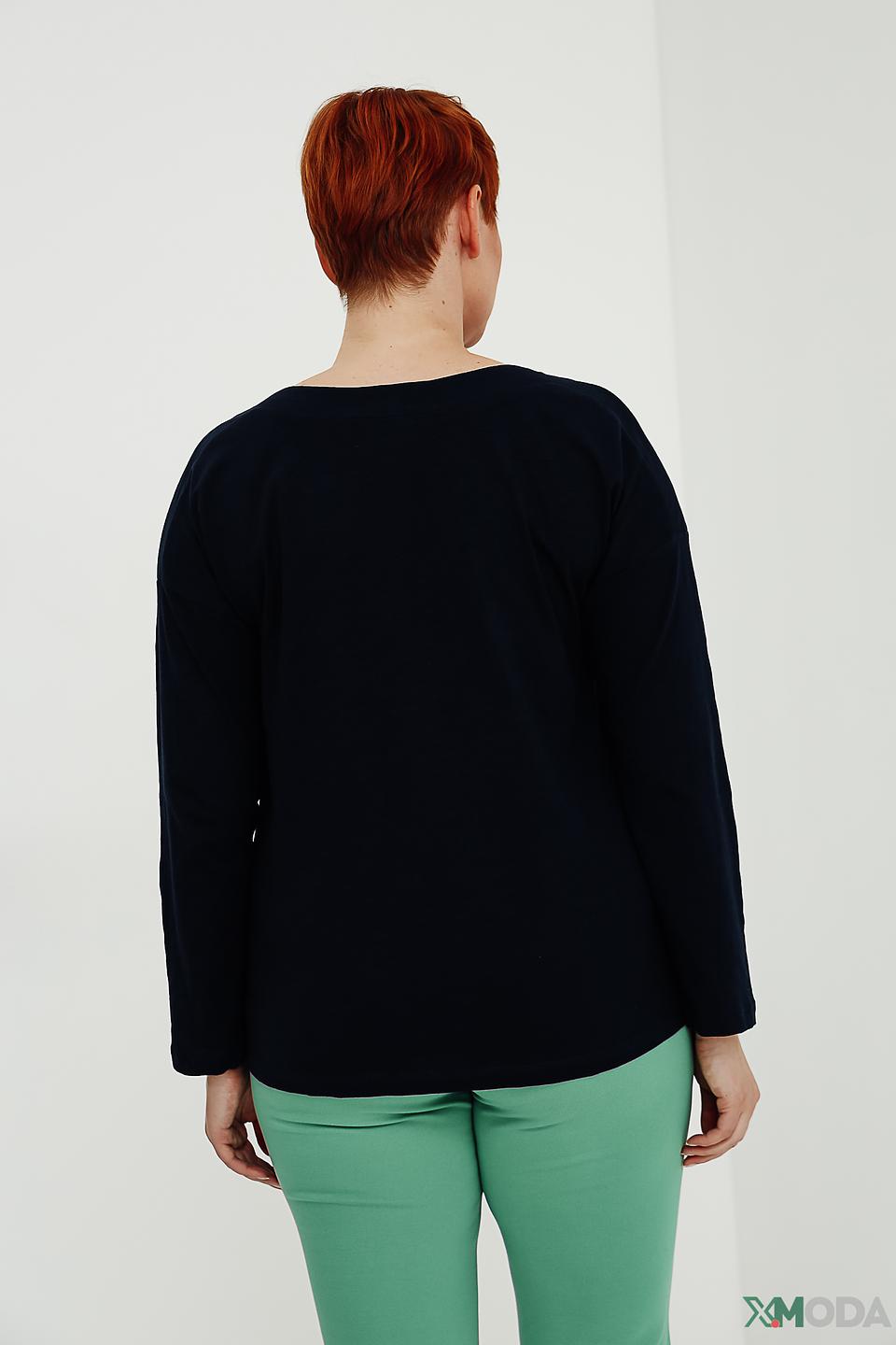 Лонгслив Via Appia с принтом чёрный