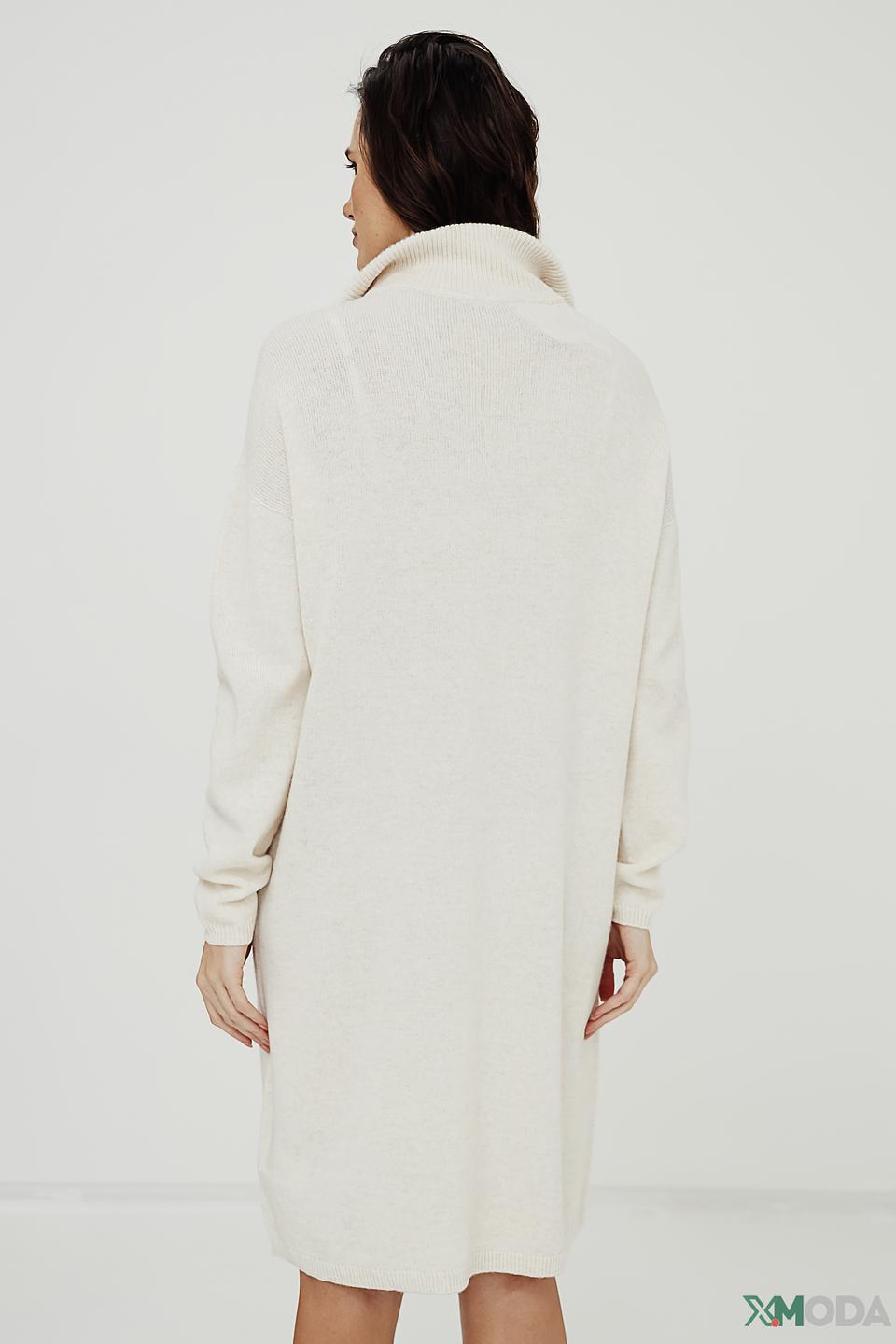 Платье Oui вязаное бежевое