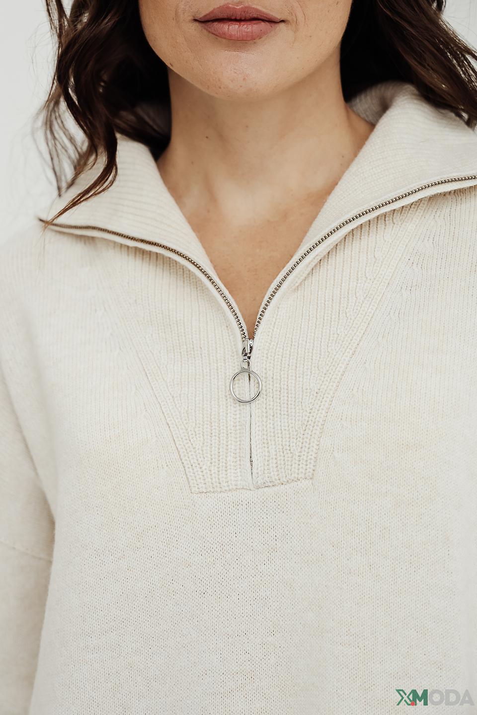 Платье Oui вязаное бежевое