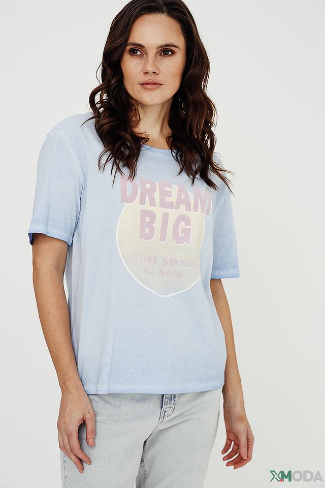 Футболка Oui с принтом Dream Big голубая