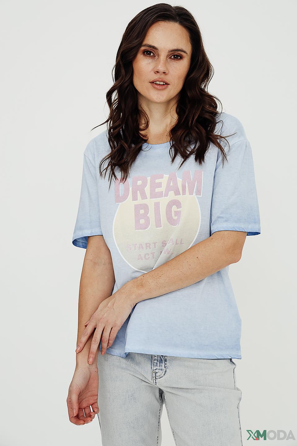 Футболка Oui с принтом Dream Big голубая